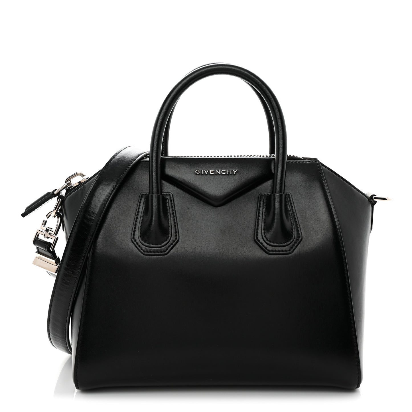 Shiny Lord Calfskin Small Antigona Black