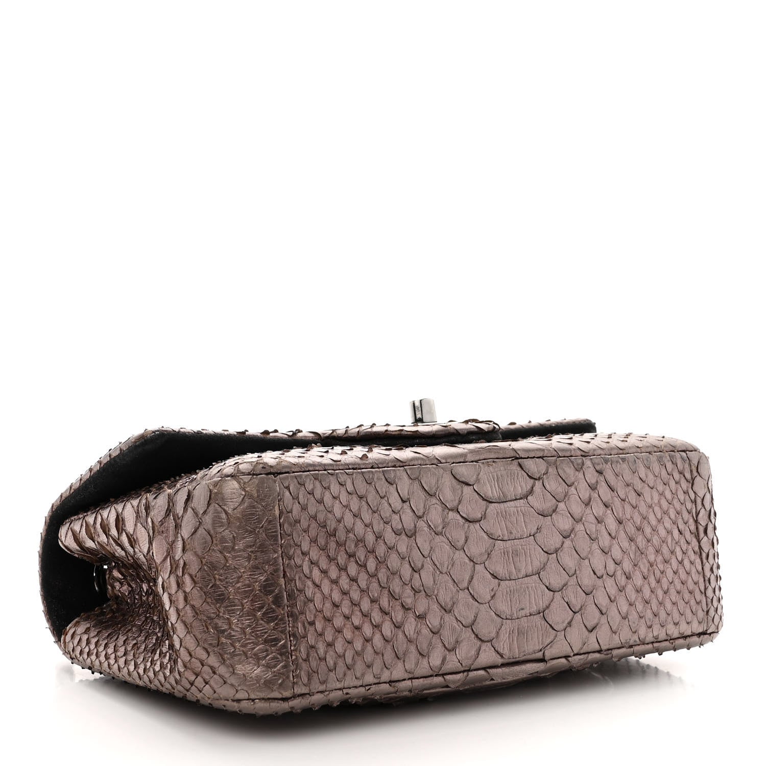 Chanel Metallic Snakeskin Mini Rectangular Flap Bronze 4 of 10