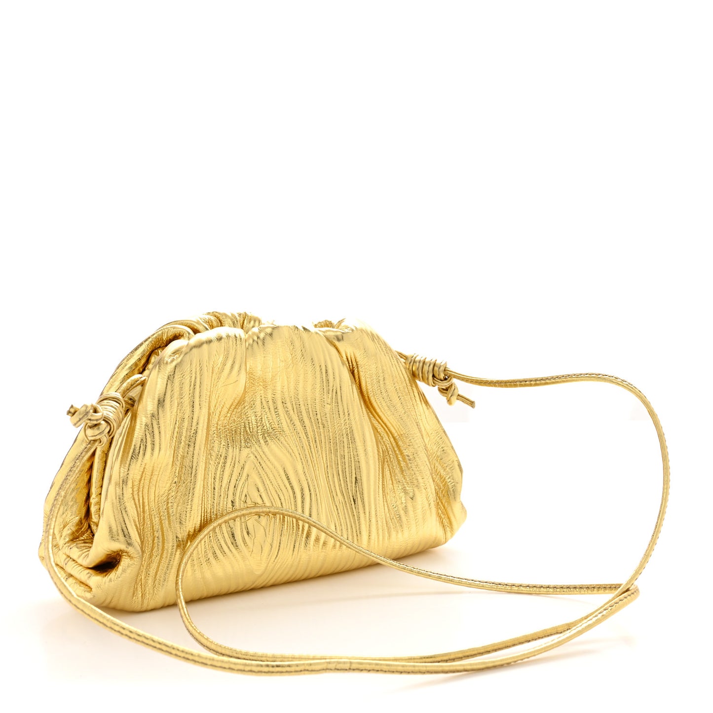 Metallic Bark Calfskin The Mini Pouch Gold