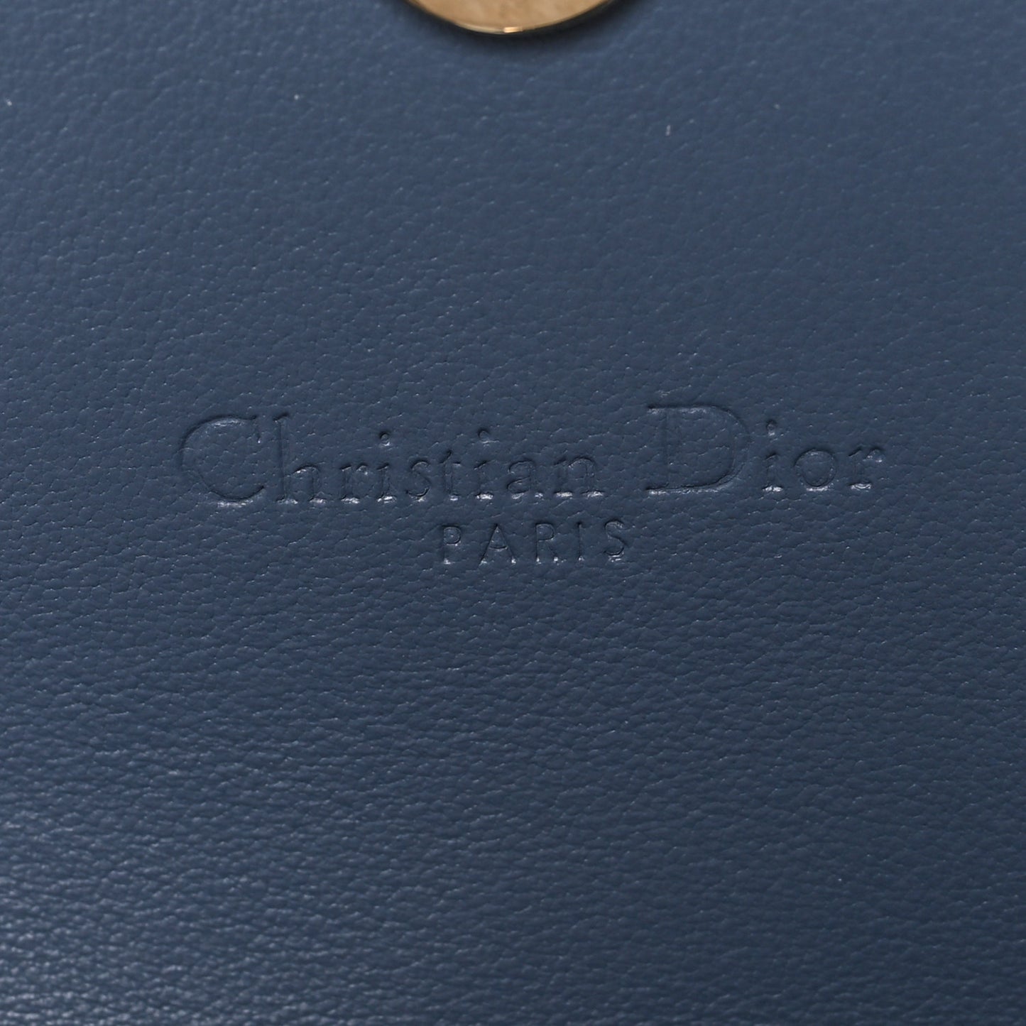 Patent Cannage Mini Pouch on Chain Navy Blue