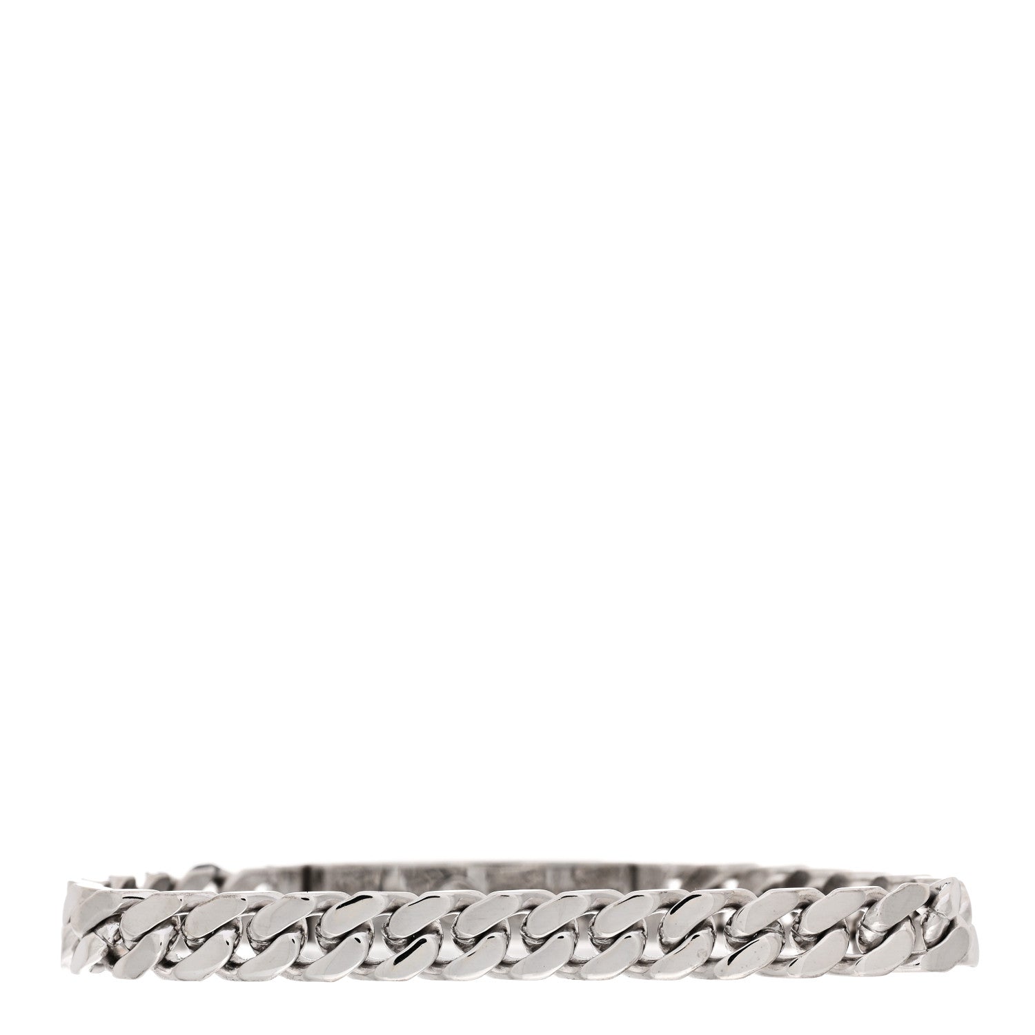 Hermes 18K White Gold Diamond TPM Kelly Gourmette Bracelet SH 5 of 8