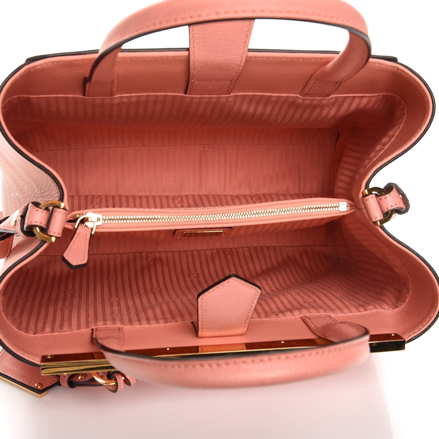 Fendi Vitello Elite Petite 2Jours Tote Pesca 6 of 8