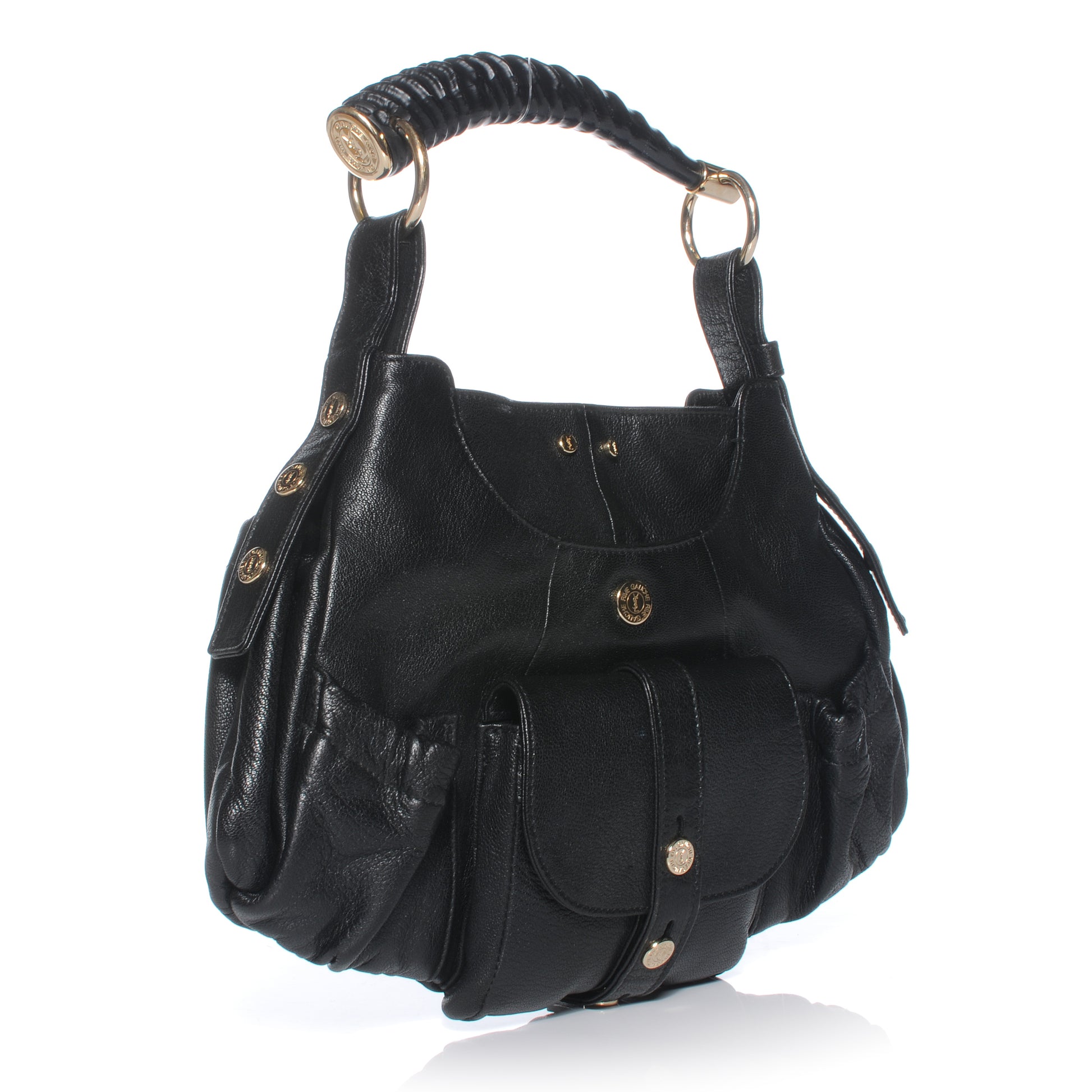 Saint Laurent Chevre Mala Mala Horn Bag Black 3 of 8