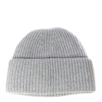 Chanel Wool Cashmere CC Beanie Hat Light Grey Fuchsia 2 of 10