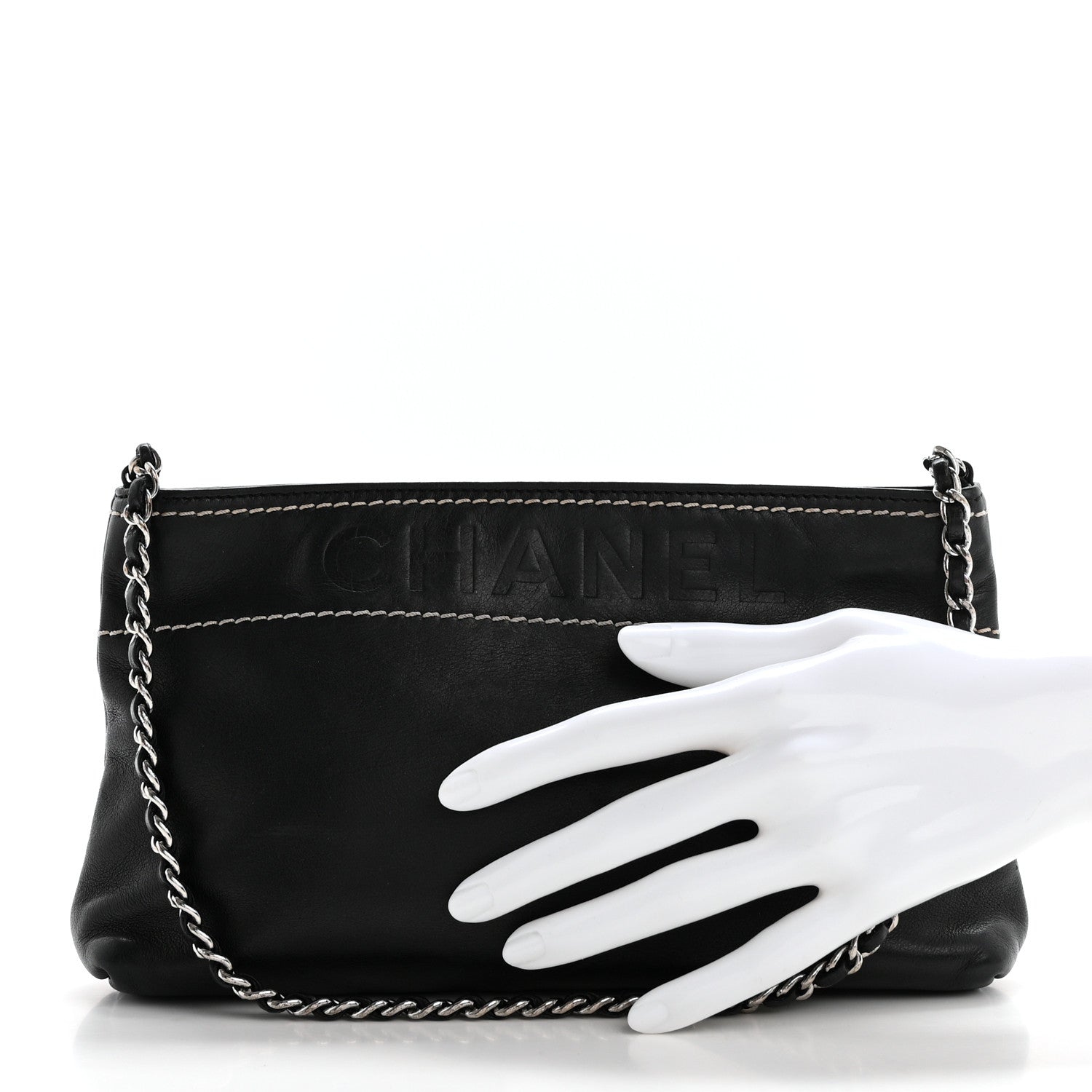 Chanel Lambskin Lax Pochette Black 2 of 9