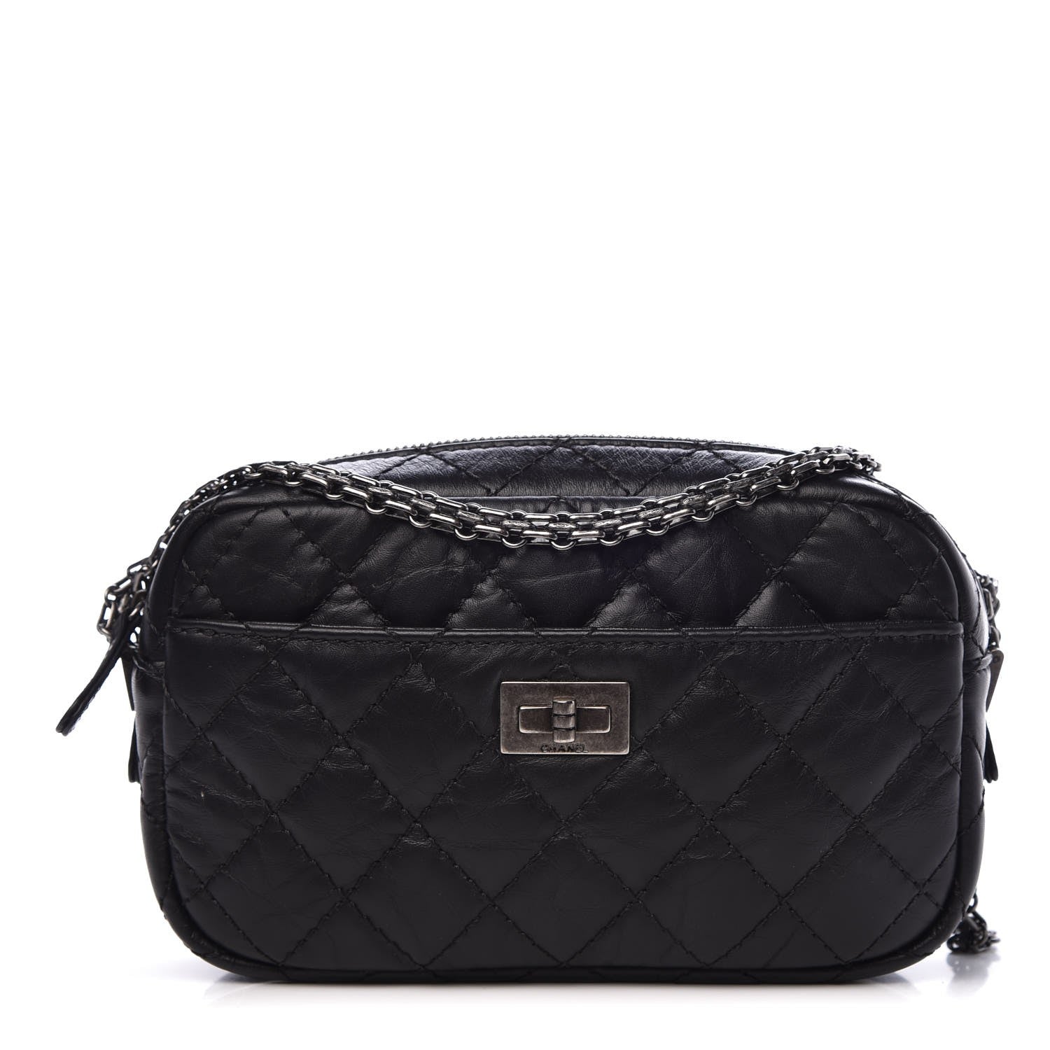 Chanel Aged Calfskin Quilted Mini Reissue Camera Case Black 1 of 7