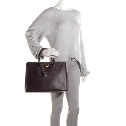 Prada Saffiano Lux Large Double Zip Tote Bordeaux 2 of 19