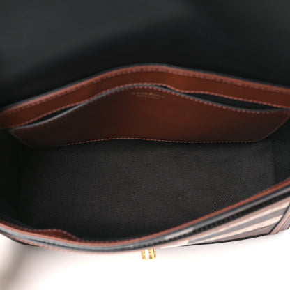 Burberry Calfskin Giant Check E-Canvas Note Crossbody Bag Dark Birch Brown 5 of 10