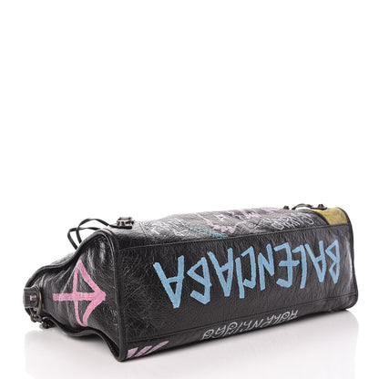Balenciaga Agneau Graffiti All Over Classic Hardware City Black Multicolor 4 of 9