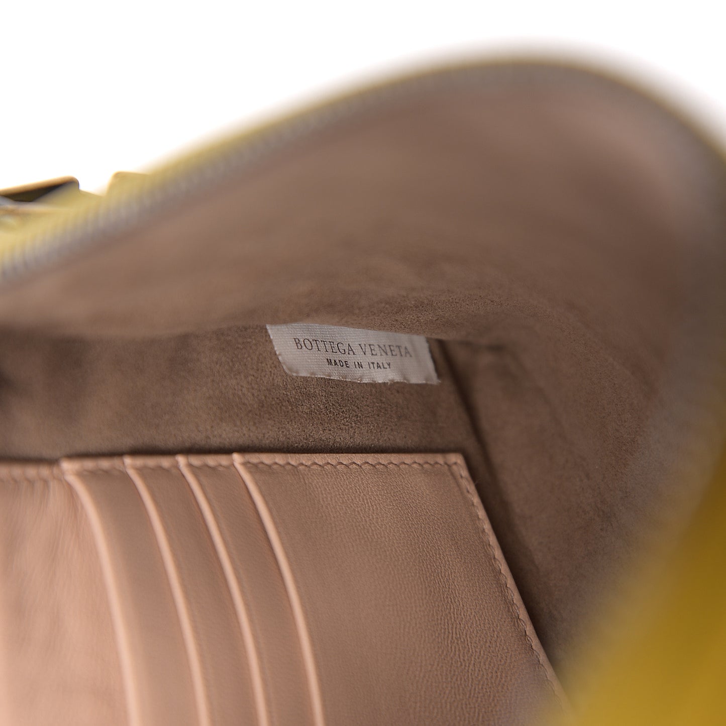 Nappa Intrecciato Checker Chain Wallet Chamomile