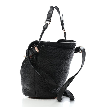 Alexander Wang Pebbled Lambskin Diego Bucket Black Rose Gold Hardware 3 of 9