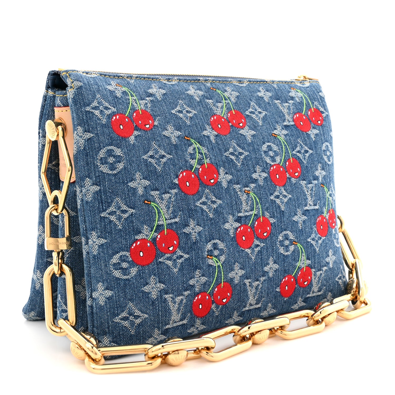 Louis Vuitton LV X TM Monogram Denim Cerises Coussin PM Blue 3 of 9