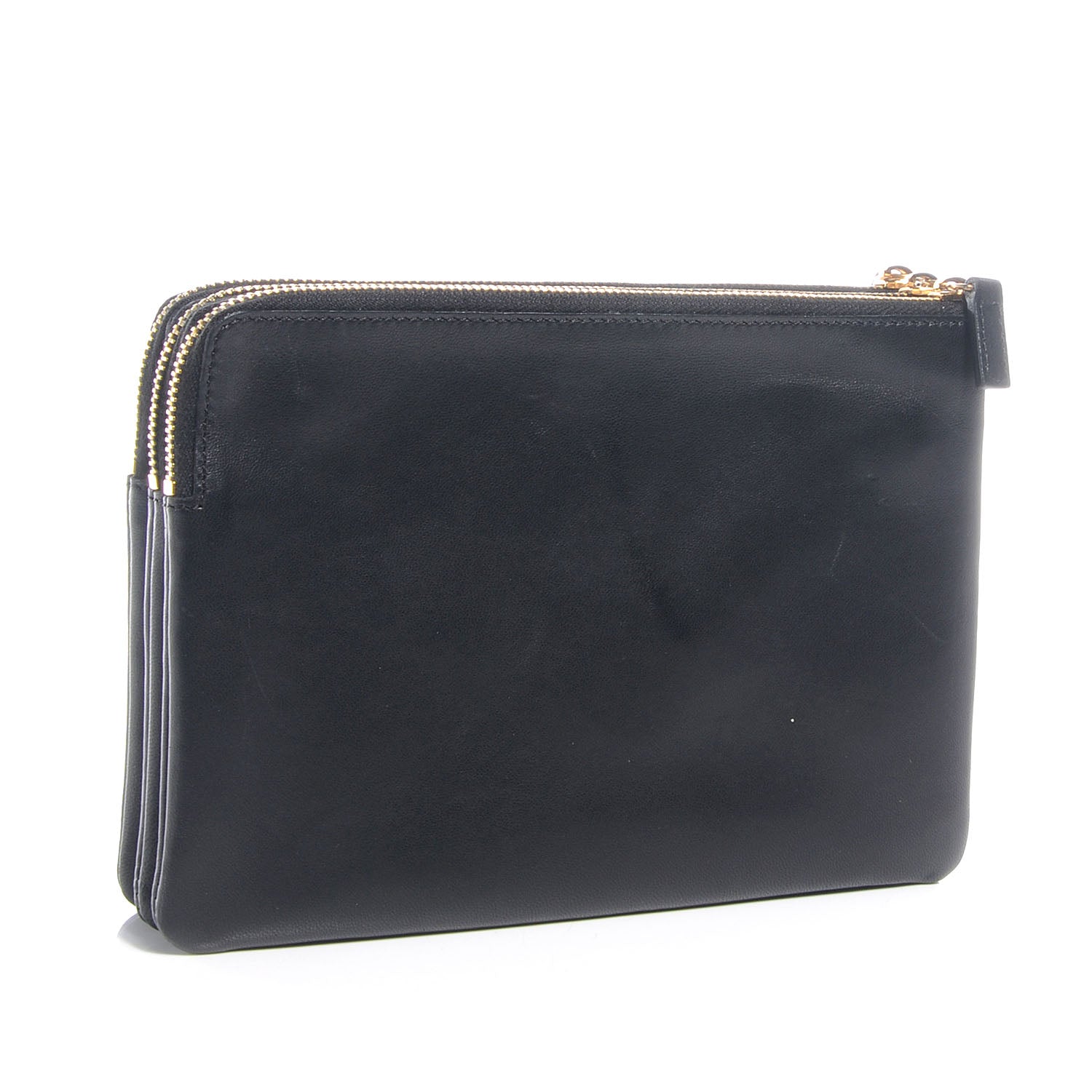 Celine Leather Solo Large Trio Cosmetic Pouch Black 3 of 9