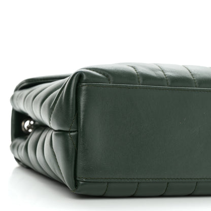 Saint Laurent Calfskin Y Quilted Monogram Small Loulou Chain Satchel Olive 8 of 9