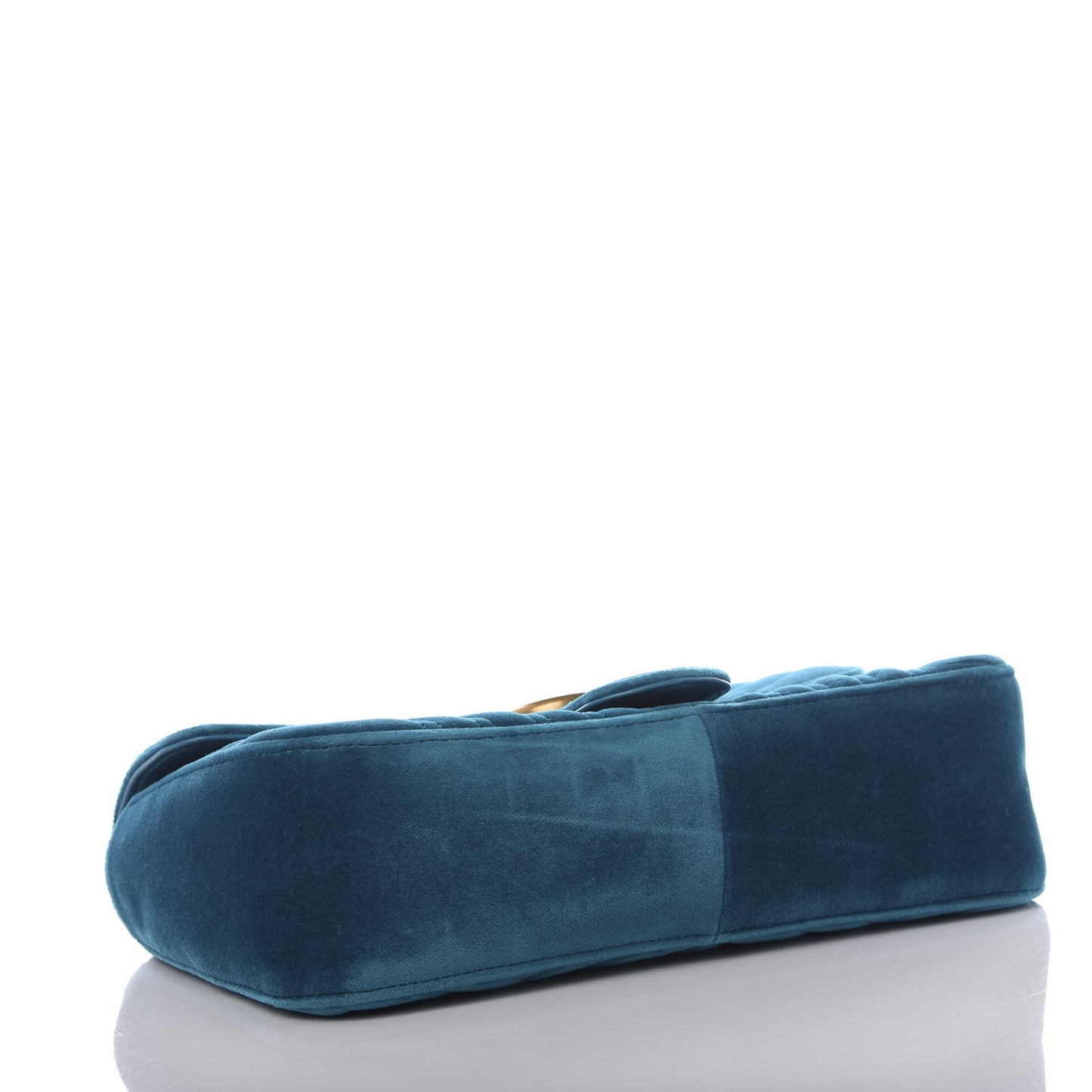 Velvet Matelasse Small GG Marmont Shoulder Bag Pavone Cyan