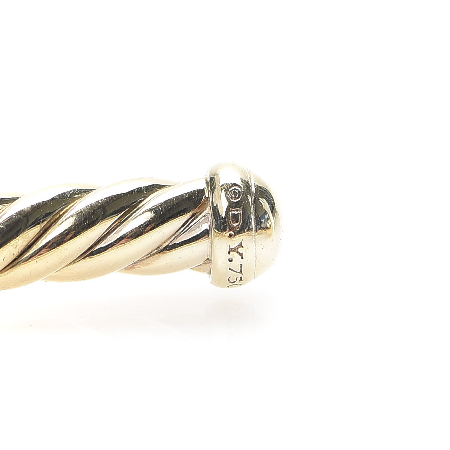 David Yurman 18K Yellow Gold 4mm Cablespira Bracelet 4 of 6