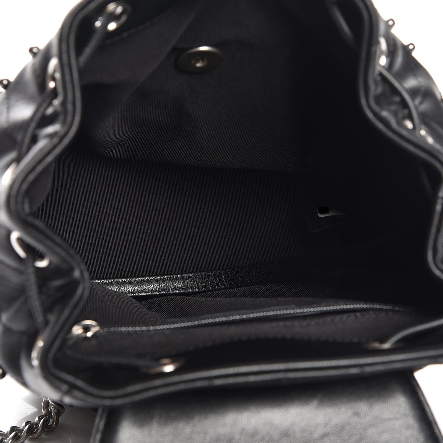 Chanel Lambskin Chevron Quilted Studded Stud Wars Backpack Black 8 of 9