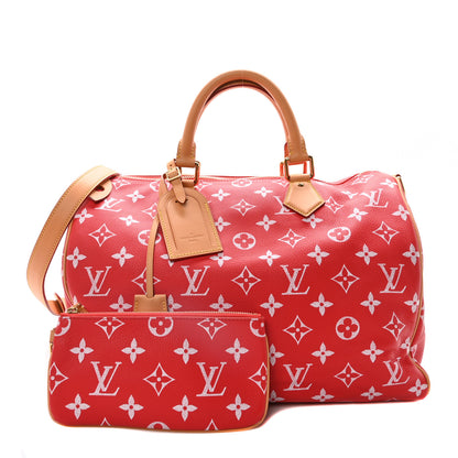 Louis Vuitton Calfskin Monogram Speedy P9 Bandouliere 40 Red 3 of 10
