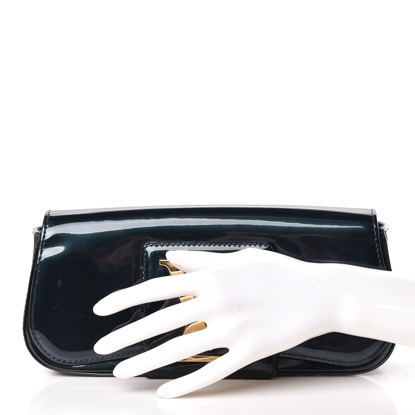 Patent Sobe Clutch Blue Nuit