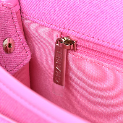 Chanel Denim Quilted Small Messenger Flap Neon Pink 14 of 18