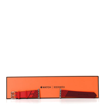 Hermes Nylon Weave Apple Watch Single Tour Band 40mm Rouge De Coeur Rouge H 6 of 6