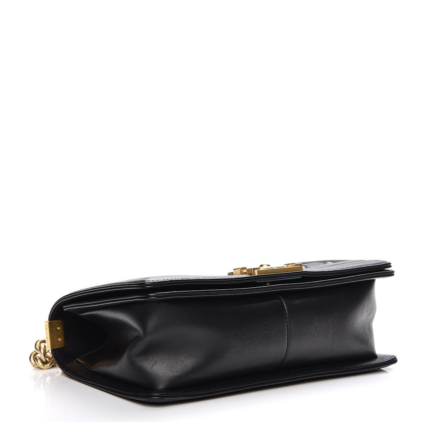 Caviar Suede Calfskin Chevron Medium Boy Flap Black