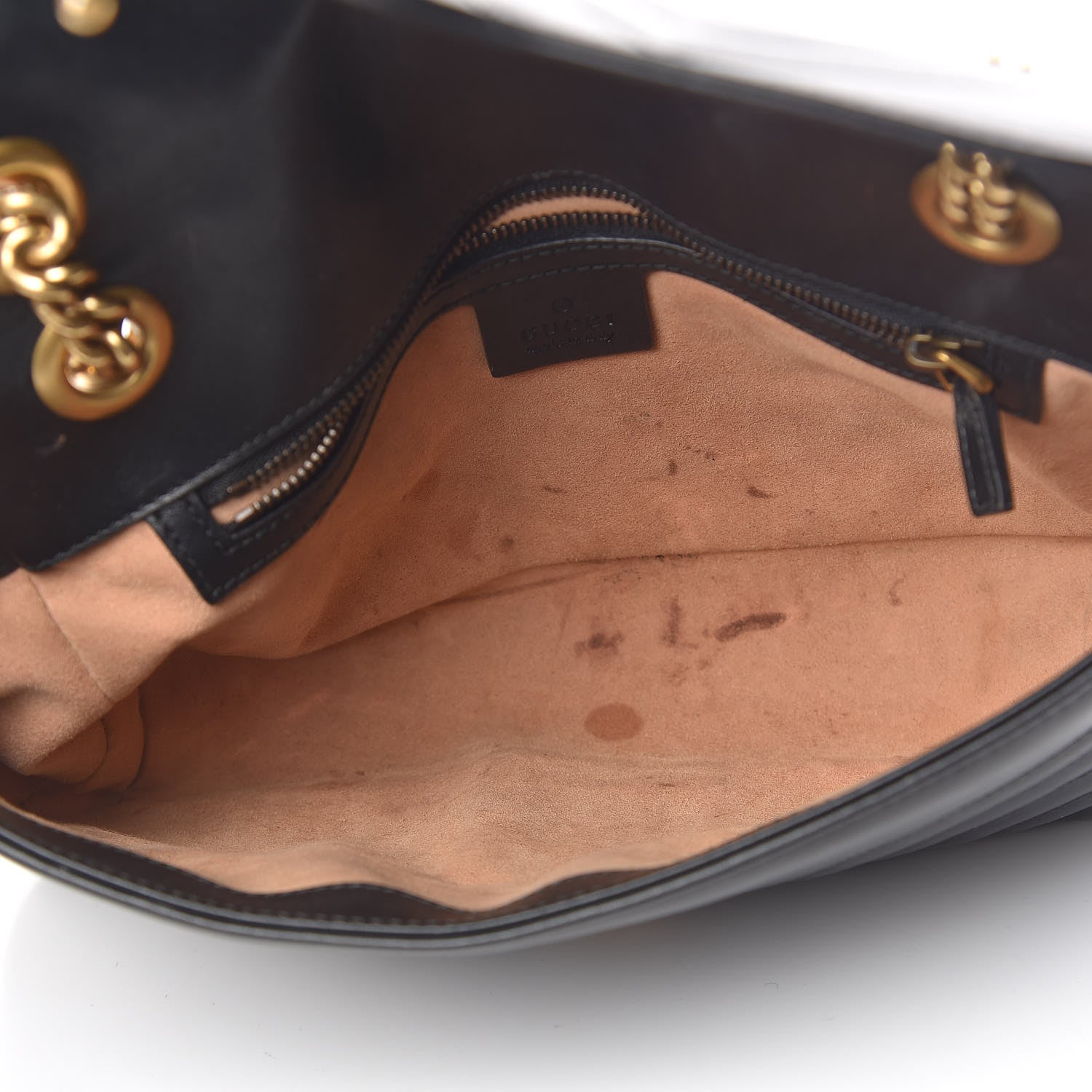 Gucci Calfskin Matelasse Small GG Marmont Shoulder Bag Black 5 of 14