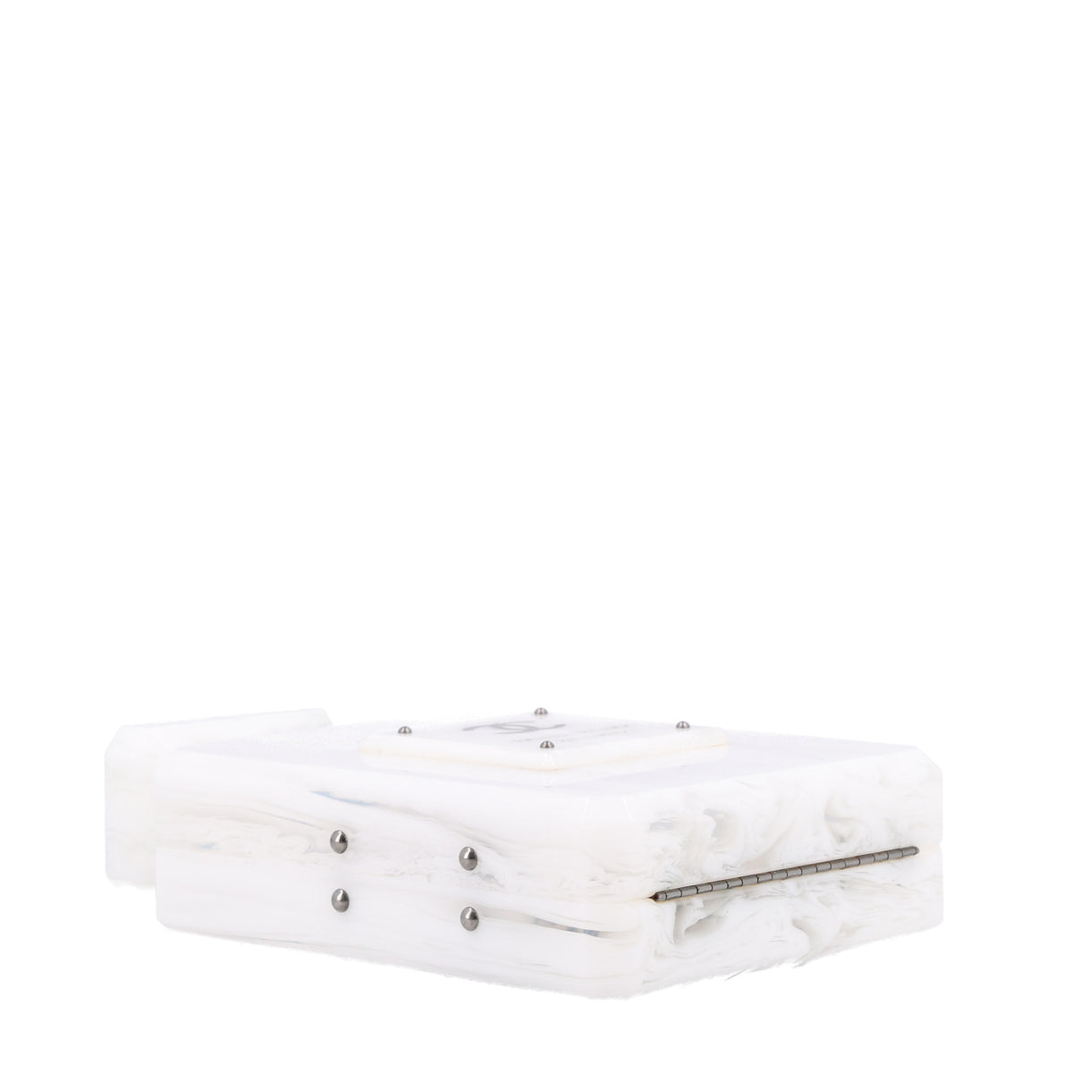 Chanel Marbled Plexiglass Buonasera Perfume Bottle Clutch White 4 of 9
