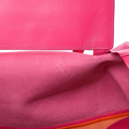Celine Lambskin Horizontal Bi-Color Cabas Fluo Pink Fluo Orange 6 of 10
