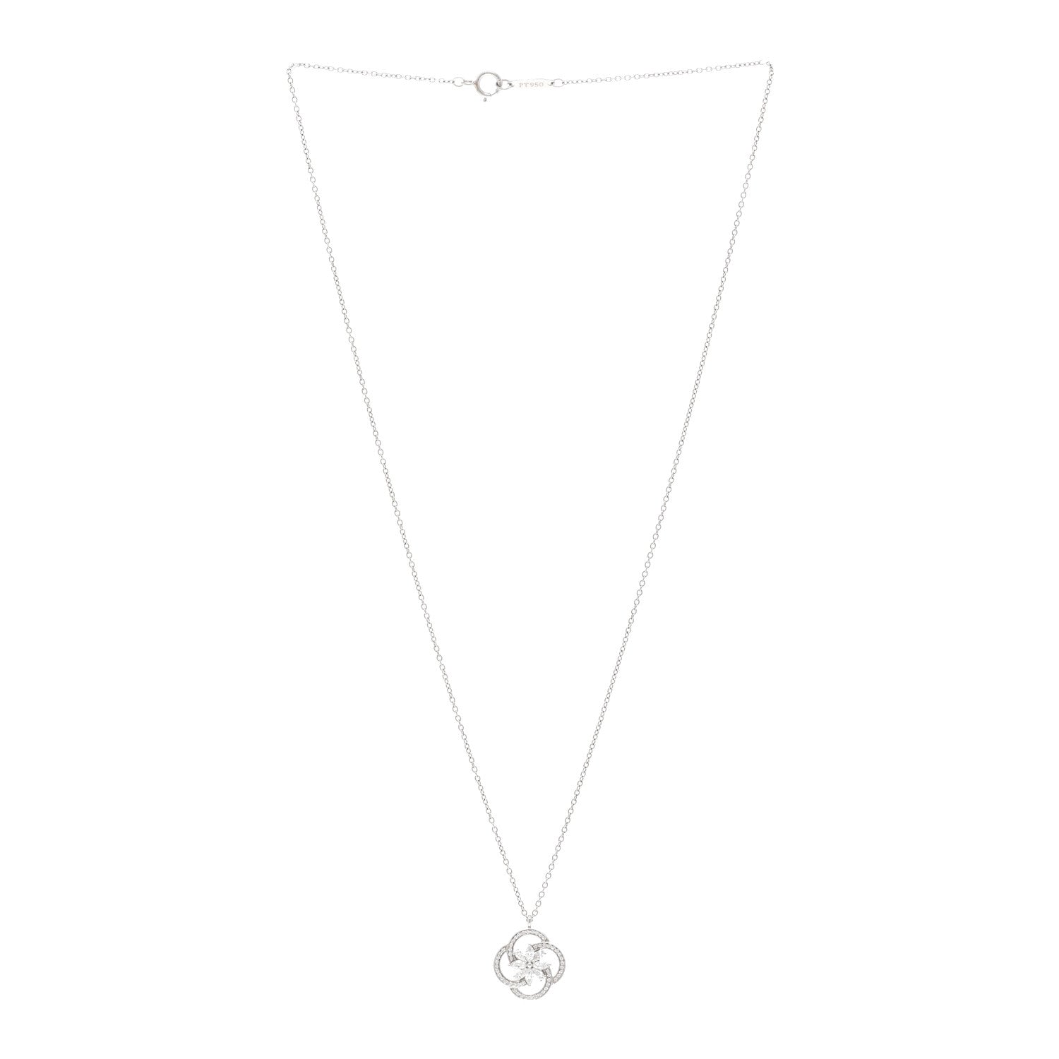 Tiffany Platinum Diamond Small Victoria Cluster Pendant 3 of 5