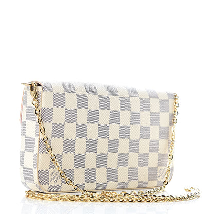 Louis Vuitton Damier Azur Pochette Felicie Chain Wallet Rose Ballerine 4 of 12