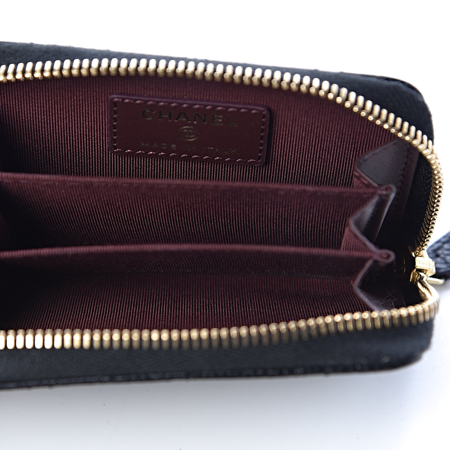 Caviar Quilted Zip Coin Purse Black