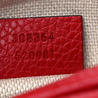 Gucci Pebbled Calfskin Small Soho Disco Bag Tabasco Red 7 of 17