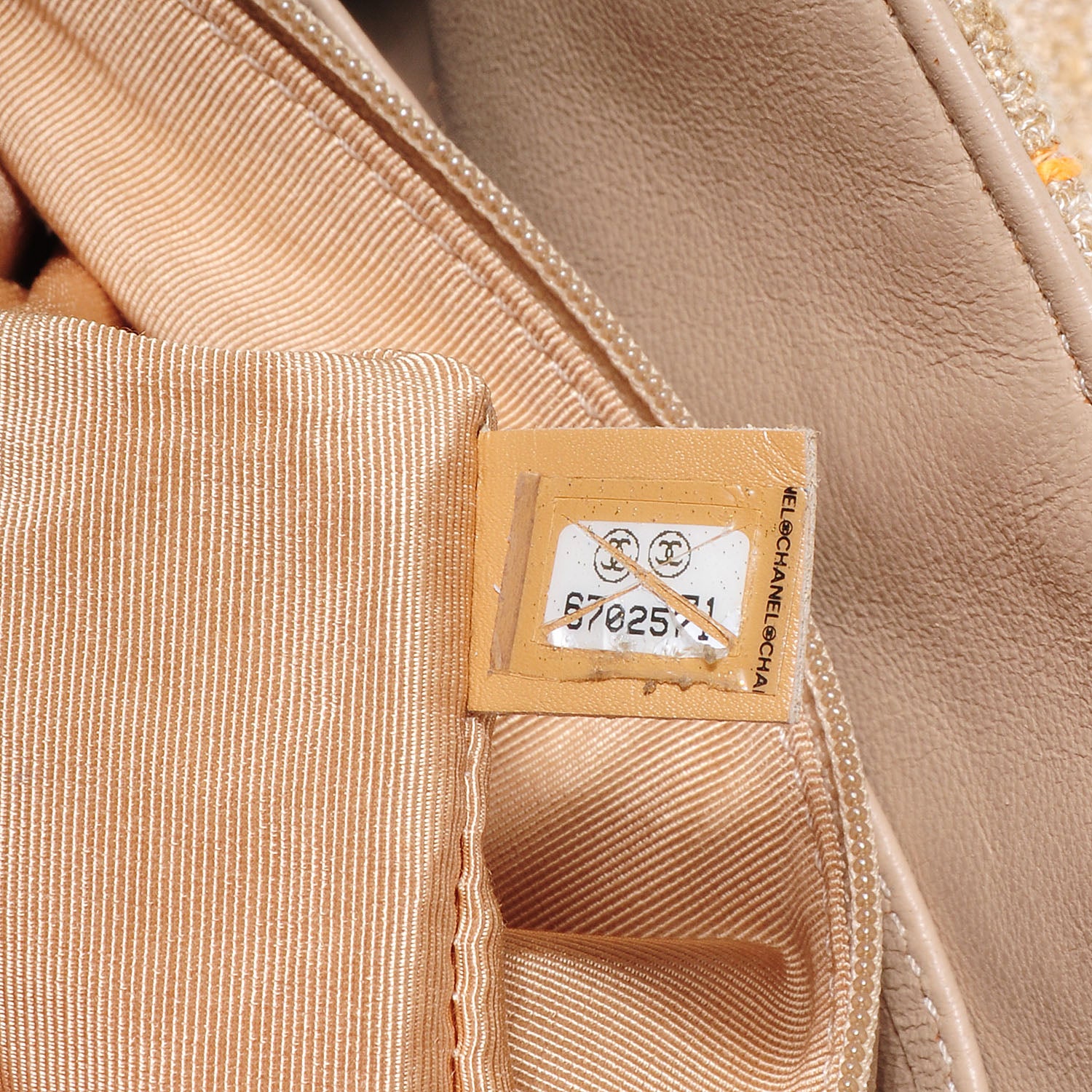 Chanel Tweed Mademoiselle Turn Lock Crossbody Bag Beige 8 of 8
