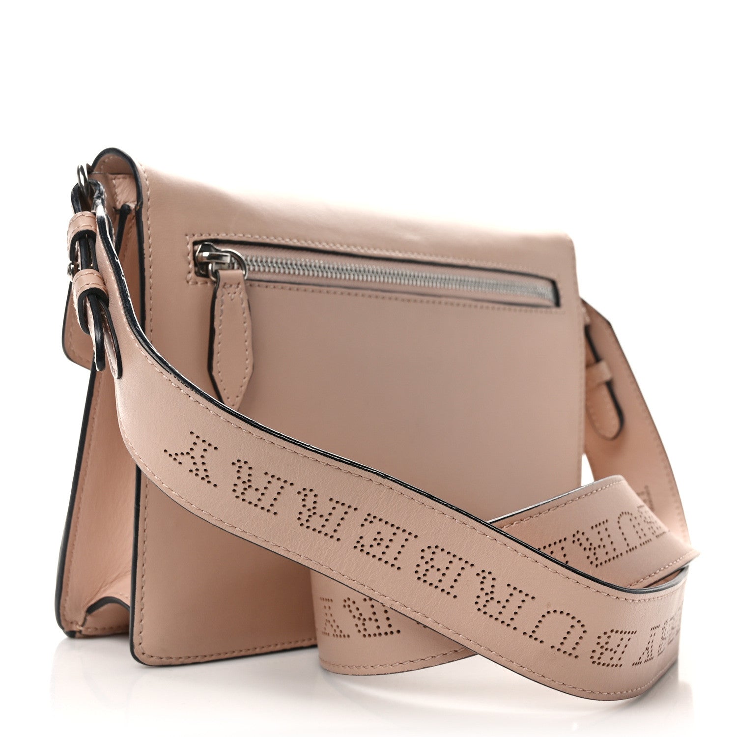 Burberry Calfskin Perforated Small Macken Crossbody Bag Pale Fawn Pink 3 of 11