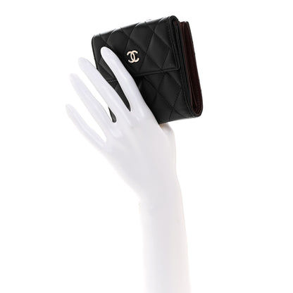 Chanel Lambskin Quilted Compact French Flap Wallet Black 2 of 10