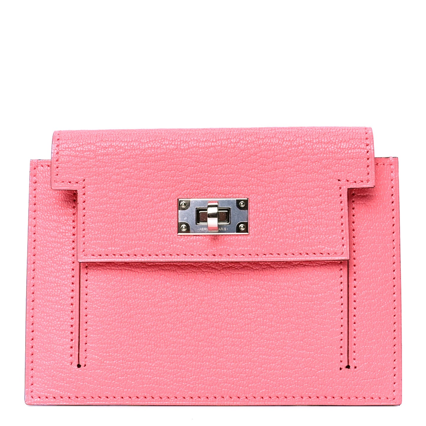 Chevre Mysore Kelly Pocket Compact Wallet Rose Ete