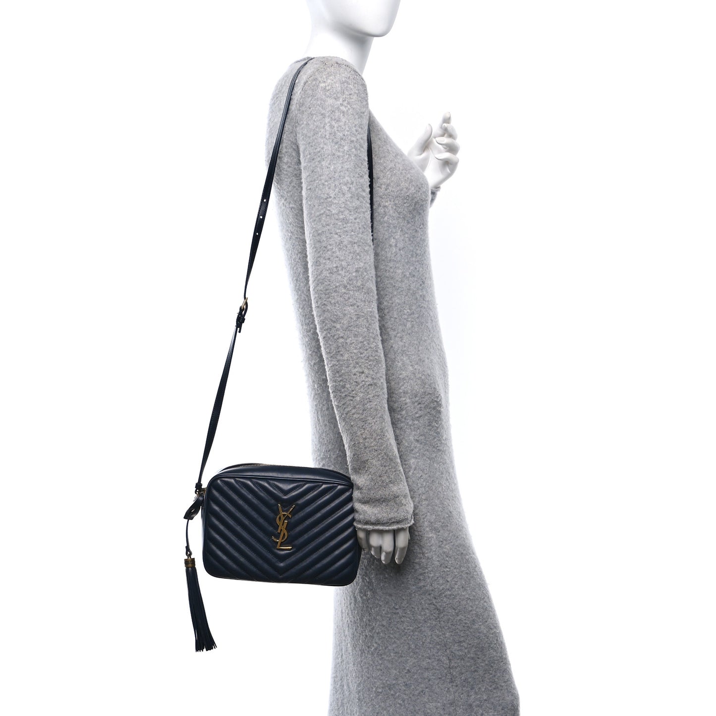 Calfskin Matelasse Monogram Lou Camera Bag Navy