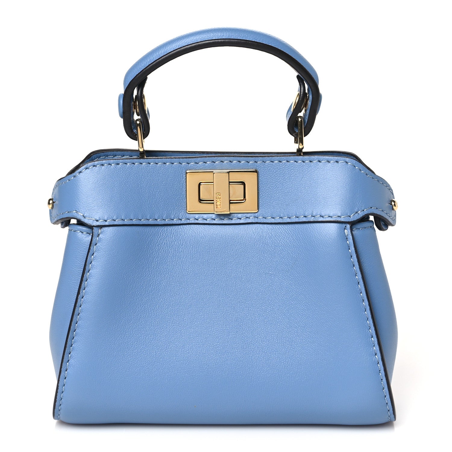 Fendi Nappa Nano Peekaboo Satchel Blue 1 of 10