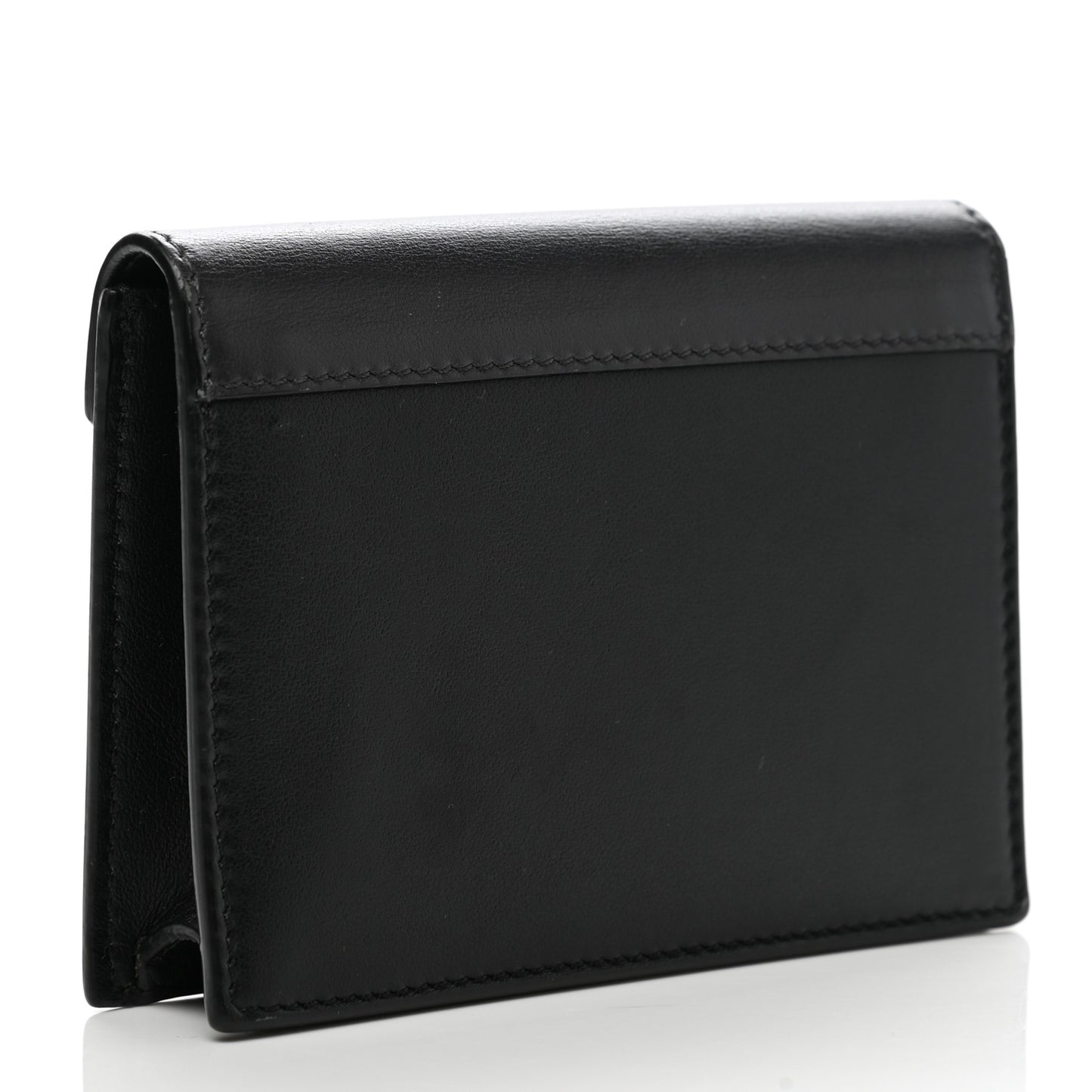 Smooth Calfskin Pocket Card Holder Liquorice Black