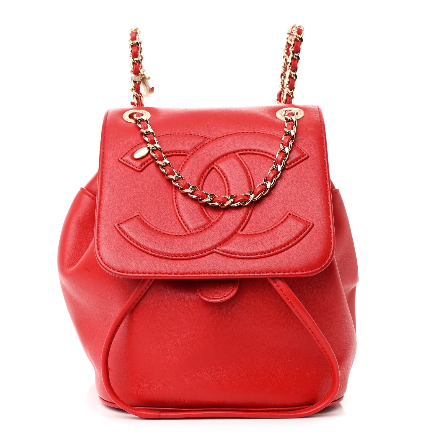Chanel Lambskin CC Mania Backpack Red 1 of 15