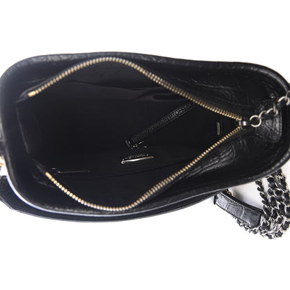 Chanel Calfskin Crocodile Embossed Small Gabrielle Cocodile Hobo Black 6 of 11