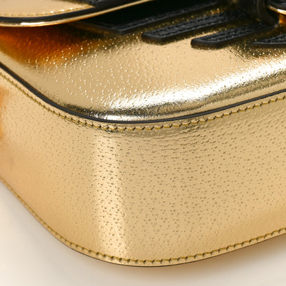 Gucci X ADIDAS Textured Dollar Calfskin Web Trefoil Horsebit 1955 Shoulder Bag King Gold Black 8 of 9