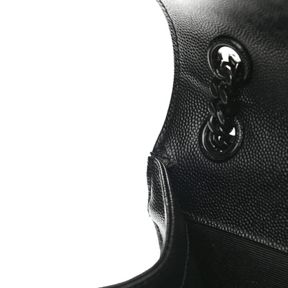 Saint Laurent Grain De Poudre Textured Mixed Matelasse Triquilt Medium Monogram Satchel Black 10 of 11