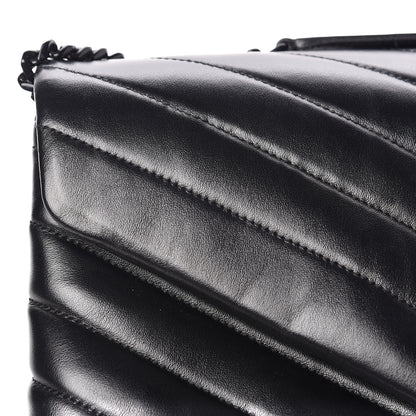 Saint Laurent Calfskin Y Quilted Monogram Medium Loulou Chain Satchel Black 14 of 15