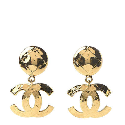 Chanel CC Drop Clip On Earrings Gold 1 of 4