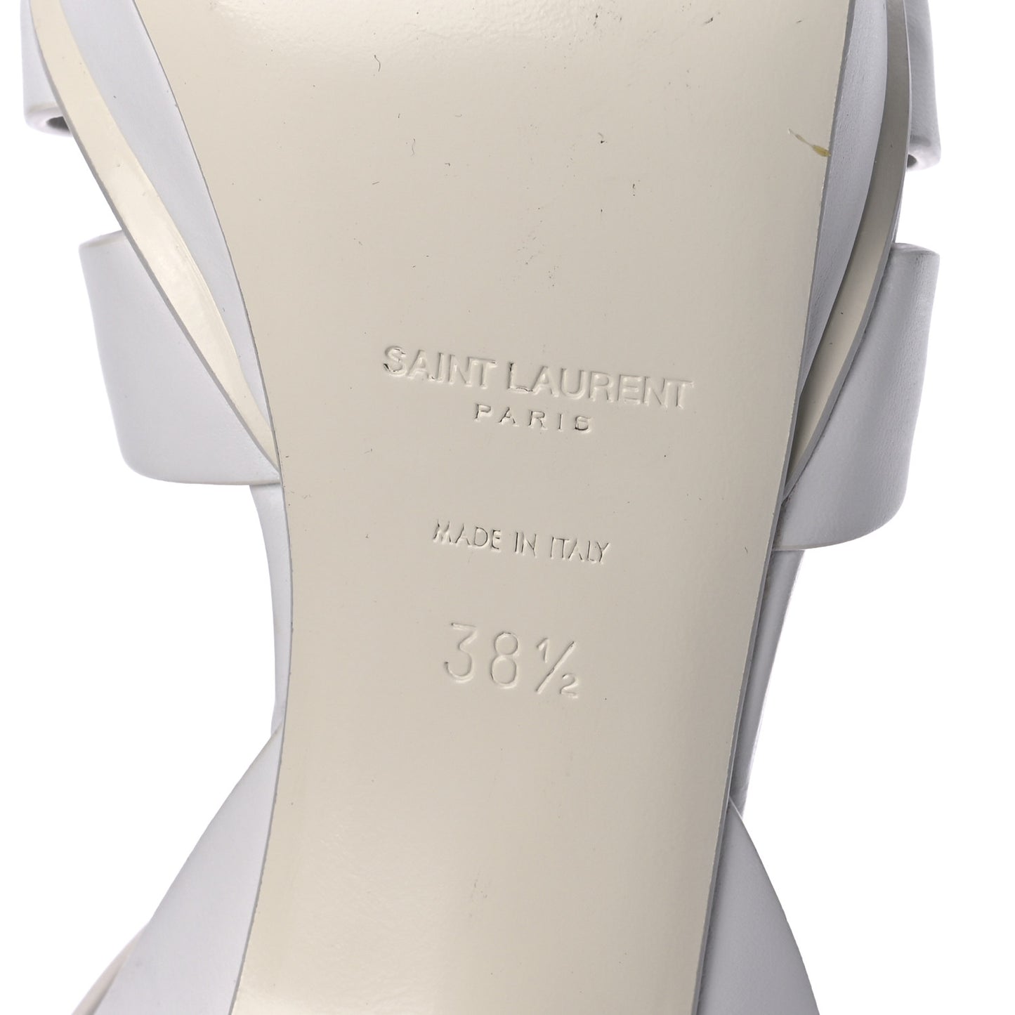 Calfskin Tribute 75 Platform Sandals 38.5 White