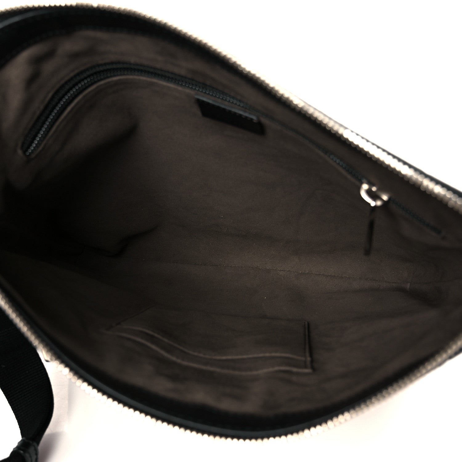Gucci Guccissima Signature Medium Flat Messenger Bag Black 5 of 12