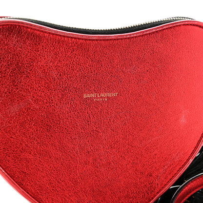 Saint Laurent Metallic Calfskin Heart Monogram Crossbody Black Rouge 11 of 12