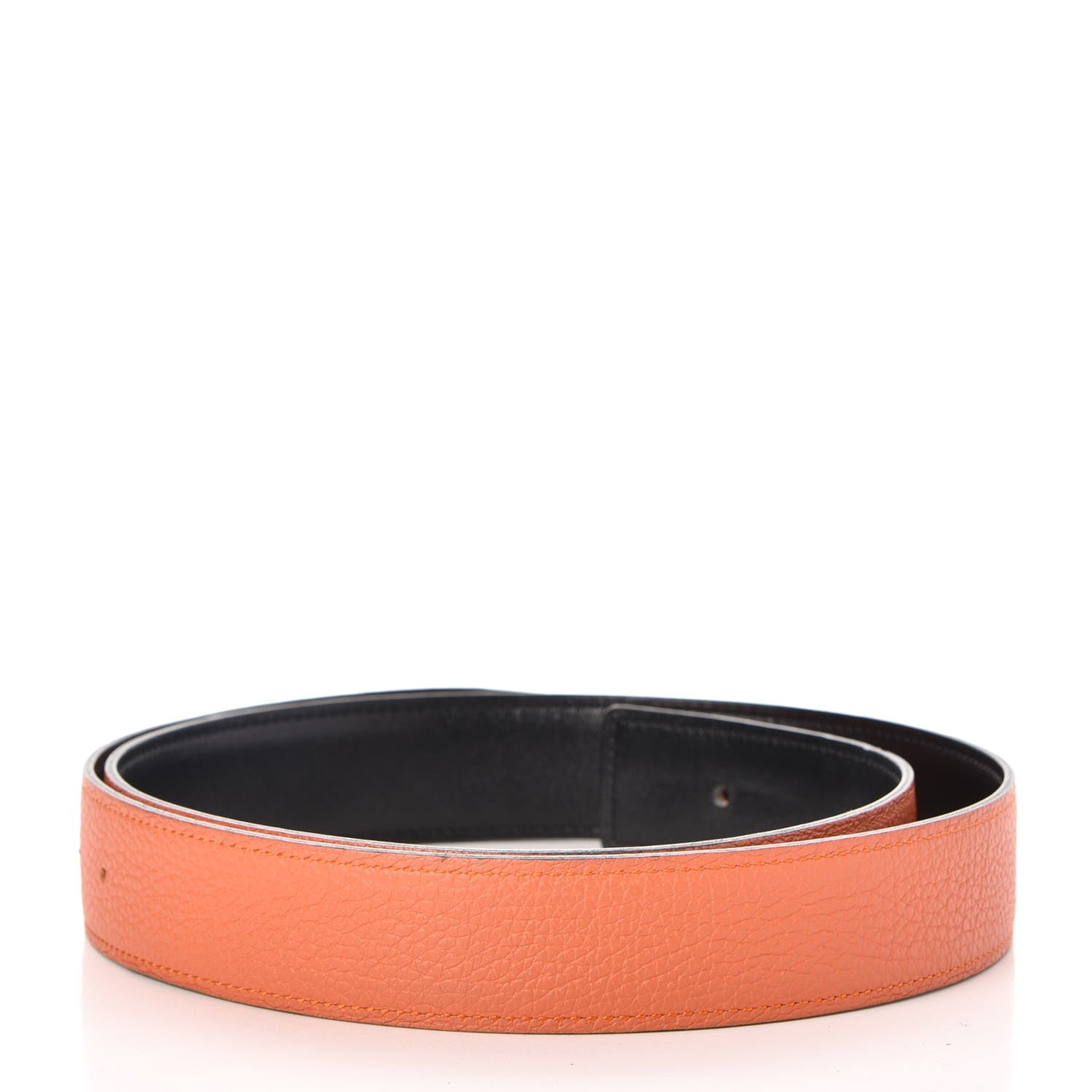 Hermes Box Togo 32mm Belt Strap 90 Black Orange 3 of 8